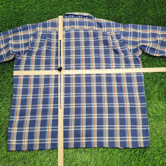 Vintage 90s Western Hippie Button Shirt 3XL 19.5 30x32 Baggy Plaid - Picture 4 of 12